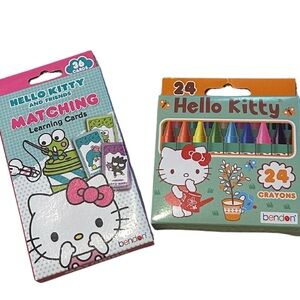 Hello Kitty School Supply Bundle | Matching Learning Cards & Crayons | New
